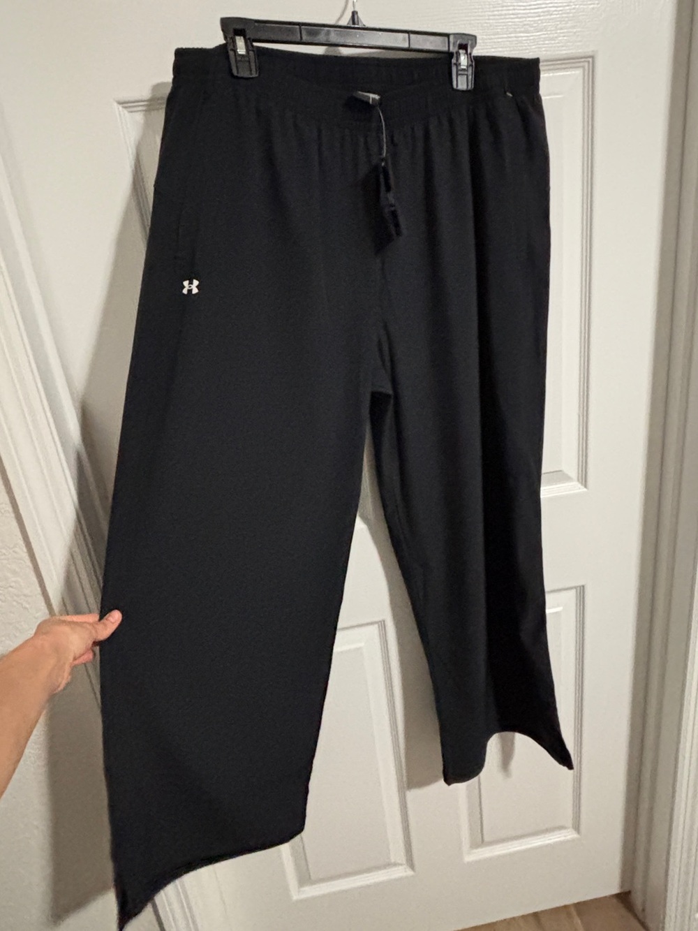NWT Under Armour Women’s XL Black Wide Leg Pants Drawstring Athleisure Travel